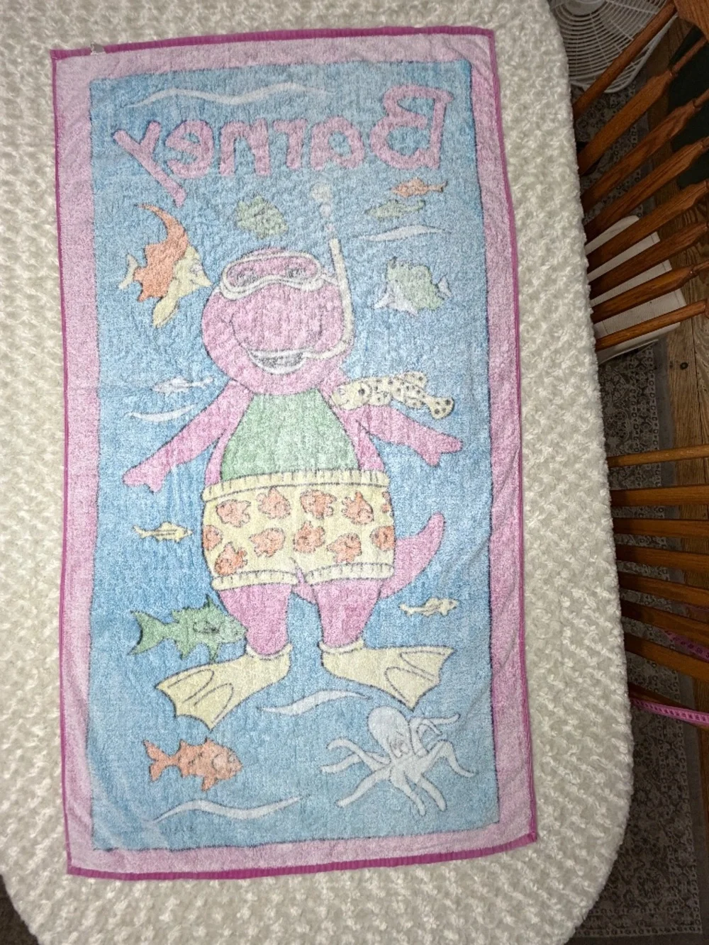 Vintage 1992 BIBB Barney Beach Towel 54